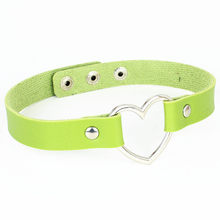 Fashion Female Choker Trendy Stainless Steel Heart Chokers Necklaces Colorful Leather Buckle Belt Jewelry for Women Men colar 2024 - buy cheap