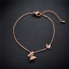 YiKLN New Style Stainless Steel Fashion Frosted Butterfly Bracelet Rose Gold Wedding Bracelets Jewelry For Women Pulsera YB20017 2024 - buy cheap