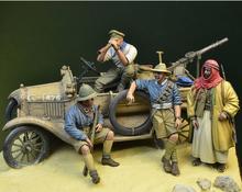 1/35 весы в сборке, набор из смолы, WWI ANZAC Desert 4 фигурки, не входят в комплект, автомобиль 2024 - купить недорого