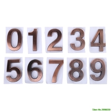 ABS Plastic Bronze Self- Adhesive 0-9 Door Numbers Customized House Address Sign 2024 - buy cheap