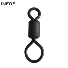 Infof-acessórios de pesca de carpa, giratório, corpo longo, fosco, preto, conector de pesca de carpa, 17mm, 200 peças 2024 - compre barato