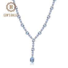 GEM'S BALLET 925 Sterling Silver Gemstone Wedding Bridal Necklace 30.36Ct Natural Sky Blue Topaz Necklace For Women Fine Jewelry 2024 - buy cheap