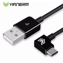 Yianerm 90 градусов Тип C USB кабель 20 см 1 м 2 м 3 м тип-c USB зарядное устройство кабель usb-адаптер линия для huawei Honor Xiaomi PC 2024 - купить недорого