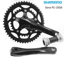 Shimano Sora FC-3550 9 Velocidade Bicicleta de Estrada Pedaleira Compacta + BB 50/34 t 170mm NOVO 2024 - compre barato