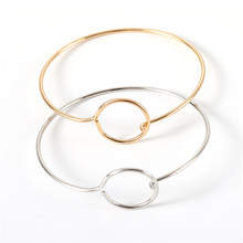 Simple Cuff Bangles Fashion Hollow Round Circle Bracelet For Women Geometric Round Open Bracelet Charm Jewelry Party Gifts 2024 - buy cheap