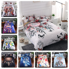 5D Dreamcatcher Bedding Set Feather Flower Bohemian Mandala Bedding Sets Duvet Cover Pillowcase Boho Doona bed linen set Queen 2024 - buy cheap