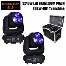 Gigertop Road  Case 2in1 Pack Stage Lighting 3X40W RGBW Sound Activated Moving Head DJ Lights Wash Effect for Party KTV Pub Bar 2024 - buy cheap