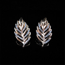 SEA MEW 10 PCS 1.9*3.6cm Fashion Metal Alloy KC Gold Crystal Rhinestone Leaf Connectors Charm DIY Jewelry Accessories 2024 - buy cheap