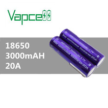 Bateria recarregável 18650 mah vapcell, 4 unidades, 20a, 3000 v, bateria para caixa mod, alta potência, lítio, fumaça embutida 2024 - compre barato
