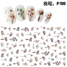 2 Sheets/lot Beautiful 3D Light Colors Floral Painting Adhesive Nail Art Stickers Decorations DIY Salon Tips F199# 2024 - buy cheap