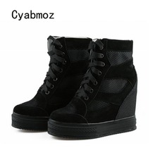 Cyabmoz Women High heels Breathable Mesh height increasing Shoes Woman Pumps Sneakers Zapatos mujer Tenis feminino Party Shoes 2024 - buy cheap