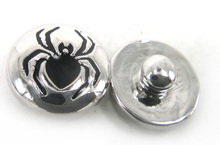 Free shipping Mini 1.2cm spider charm DIY snap button metal charms 2024 - buy cheap