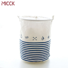 Micck-cesta de armazenamento dobrável, à prova d'água, haste redonda, organizador para brinquedos, roupa, linho 2024 - compre barato