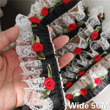 Véu 3d branco preto e branco, 5cm, flores, aplique guipure, gola, fabricado com fita, franjas, bordado, suprimentos de costura, casamento 2024 - compre barato