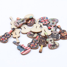 30pcs 18x36mm 2 Holes Mixed Color Guitar Fabrics Wooden buttons For handmake Scrapbooking Crafts 2024 - buy cheap