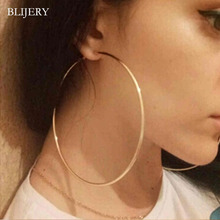 BLIJERY Trendy Large Hoop Earrings Big Smooth Circle Earrings Basketball Brincos Celebrity Brand Loop Earrings for Women Jewelry 2024 - buy cheap