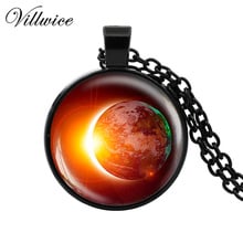Solar Eclipse Necklace Galaxy Jewelry Outer Space Sun Collares Fashion Necklaces for Women 2017 2024 - buy cheap