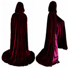 Halloween Adult High Quality Velvet Hooded Robe Wedding Party Long Cloak Fashionable Costume Cloak Bridal Wedding Cloak 2024 - buy cheap