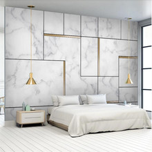 Custom wallpaper 3D stereo photo murals papel de parede Nordic simple personality marble geometry gold TV background wall paper 2024 - buy cheap