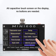 Mini Analizador de antena con pantalla táctil LCD, 4,3 pulgadas, 0,1-600mhz, 0,1-1300mhz, medidor SWR, ranura TF, transmisor HF, analizador VHF UHF Mini600 2024 - compra barato