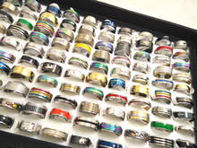 Bulk Lots 100pcs Top Styles Mix Stainless Steel Rings for Men and Women Unisex Wholesale Jewelry 2024 - buy cheap
