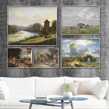 Home Decoration Print Canvas Wall Art Picture Paintings Horizontal Oil Unframed Drawings Ranch farm  gharry Landscape 2024 - buy cheap