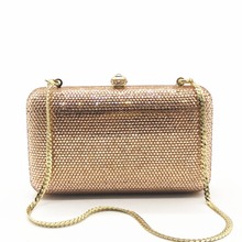 champagne/gold diamond Crystal day Clutches Bag Evening Party Minaudiere Box Clutch Purse Bridal crossbody messenger bags wallet 2024 - buy cheap