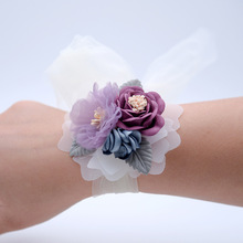 Wrist Corsage Bridesmaid Sisters Hand flowers Artificial Bride Flowers For Wedding Dancing Party Decor Bridal Prom 6C2824 2024 - buy cheap