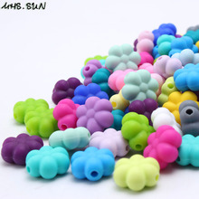 MHS.SUN 100PCS soft safety silicone beads flower shaped teether bead diy infant teething jewelry making for kids pacifier chain 2024 - buy cheap