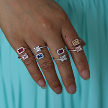 Anillos abiertos ajustables de circonia cúbica para mujer, accesorio de joyería de boda con piedras de circonita de colores, regalo, novedad de 2018 2024 - compra barato