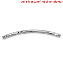 DoreenBeads Curved Tube Spacer Beads Silver Color 3.5x0.2cm,100PCs (B22226), yiwu 2024 - buy cheap