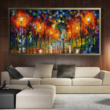 Abstrata moderna Da Cidade Stree Paisagem Faca Pintura Imagem Cuadros Pintados À Mão Arte Da Parede Da Lona Para O Quarto De Cama PR1048 Unframed 2024 - compre barato