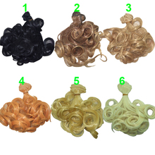 Color choose 15cm*100CM Curly brown falxen brown black khaki natural color 1/3 1/4 BJD Doll Wigs hair wholesales doll hairs 2024 - buy cheap
