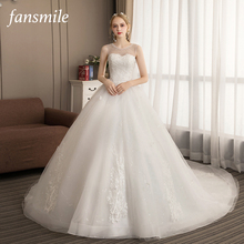 Fansmile novo vestido de noiva elegante luxo rendas vestidos de casamento 2020 vintage vestidos de baile trem mais tamanho personalizado FSM-092T 2024 - compre barato