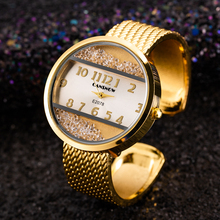 Fashion Golden Women Bracelet Bangle Watch Casual Stainless Steel Rhinestone Crystal Ladies Watches Female Clock Bayan Kol Saati 2024 - buy cheap