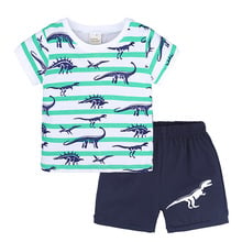 Children's Clothing Summer Kids Boys Pajamas Suits Sleepwear for Girls From Dinosaur Print T-Shirt + Pants 2 Pieces Nightwear 2024 - buy cheap