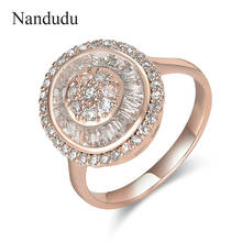 Nandudu AAA Zircon Engagement Rings with Austrian Crystals for Women Rose Gold Color Wedding Rings Female Jewelry Gift R1930 2024 - buy cheap
