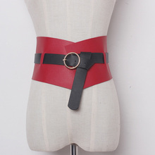 Lo más nuevo, Cinturón de piel sintética de 8cm de ancho, cinturón corsé ajustado ajustable, cinturón moldeador de cuerpo, cinturón para vestido con diseño retro de grano, accesorios 2024 - compra barato