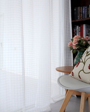 White Kitchen Tulle Curtains Modern Plaid Jacquard Drapes Window Decoration Sheer Voile Curtain Single Panels(B608) 2024 - buy cheap