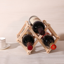 New Classical Folding Wooden Red Wine Holder Rack 3 Bottles Wine Stand Display Shelf for Kitchen Bar 2024 - buy cheap
