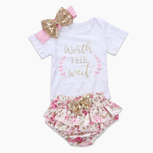 Baby Clothing   Newborn Baby Girl Floral Romper + Floral Triangle shorts+Headband Outfits Clothes Set 2024 - buy cheap