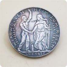 1935 ALEMANHA Medalha do Terceiro Reich, Saar Plebiscito COPIAR MOEDA comemorativa 2024 - compre barato