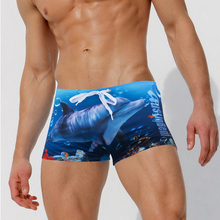 Sunga, traje de banho masculino, estampado golfinho a290 moda praia verão 2024 - compre barato