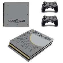 God of War 4 PS4 Pro наклейка на кожу Виниловая наклейка для консоли Sony Playstation 4 и 2 контроллера PS4 Pro наклейка на кожу 2024 - купить недорого