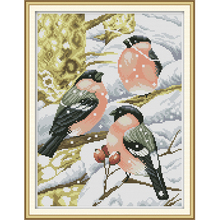 NKF Red-bellied Bird in the Snow Stamped Cross Stitch Patterns DIY Kits Chinese Needlework Embroidery Sets for Home Decor 2024 - buy cheap