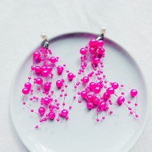 The New Fashion Ma'am Imitation Pearl Tassels Earring Long Section Fishing line Dangle Earrings ZFS0776 2024 - buy cheap