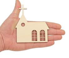 Wooden Church  Shape Ornaments Craft Decoration Gift Decoupage Unpainted 2024 - buy cheap
