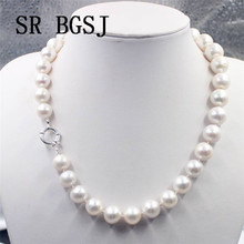 Free Shipping 11-14mm AAA Round Natural Freshwater Pearl 925 Silver Clasp Knot Elegant Jewelry Necklace 18" 2024 - buy cheap