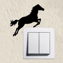 New 3D cartoon wall stickers fashion jumping horse switch sticker, living room bedroom decoration on Wall Stickers 2024 - buy cheap