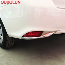 OUBOLUN For Toyota Vios Yaris Sedan 2017 ABS Chrome Rear Fog Light Fog Lamp Cover Trim 2pcs Car Styling 2024 - buy cheap